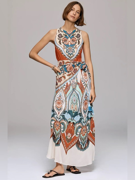 FARM Rio Dresses & Skirts - FARM Rio x Anthropologie Floral Sleeveless Tie-Waist Scarf Maxi Dress Size M NWT